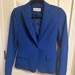 Calvin Klein Blue One-Button Blazer (Women’s)